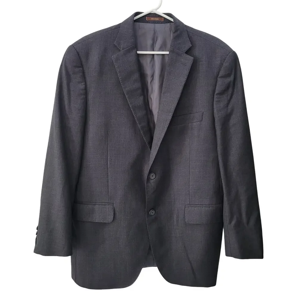 Peter Millar Size 41R Wool Sports Jacket Charcoal Blazer Tailored Classic Fit‎